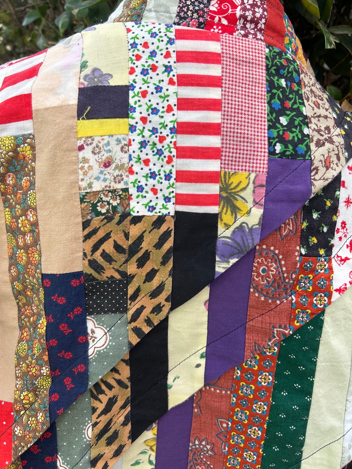 Vintage 1970s Hand Made Calicos Fabric Jacket .size Large Etsy