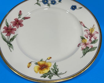 Prairie Mountain Wildflowers 10” Dinner Plate For Syracuse China  Southern Pacific Railroad Dinning Car China Flowers Gold Trim 4 Available