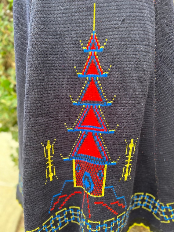 70’s Cape Hummingbird Print Poncho