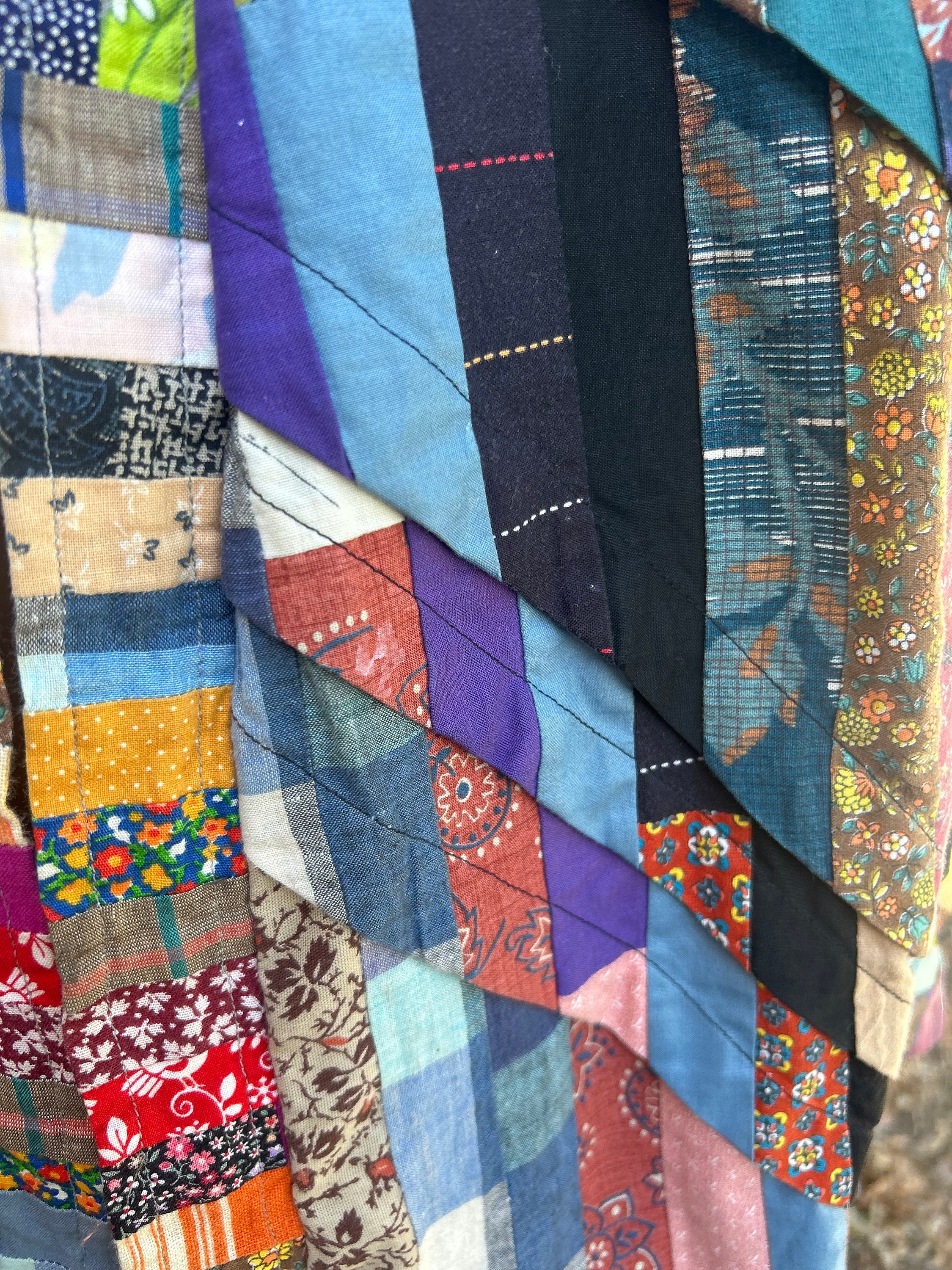 Vintage 1970s Hand Made Calicos Fabric Jacket .size Large Etsy