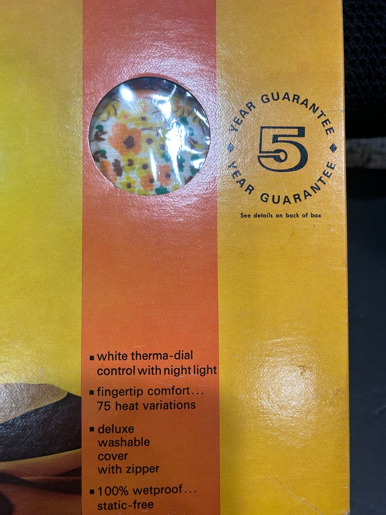 Vintage New Old Stock in Box Rexall Drug Store Heating Pad W Flower