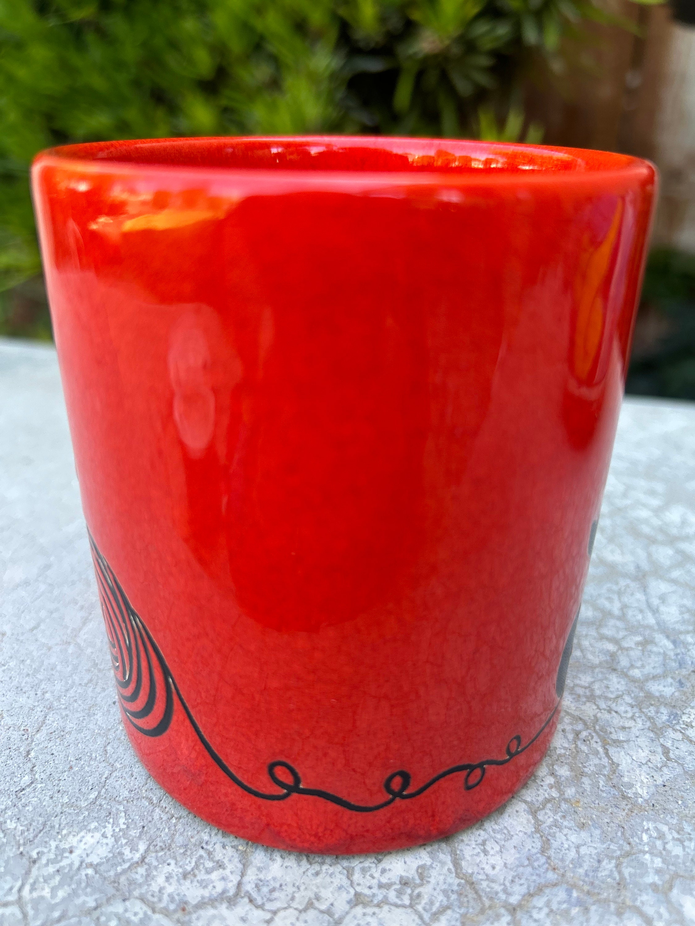 Waechtersbach Cat and Kitten Red Coffee Mug Made in West Waechtersbach Cat and Kitten Red Coffee Mug Made in West