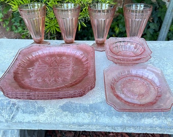 Vintage Jeannette Pink Adam Pattern Depression Glass Lot Pieces sold separately