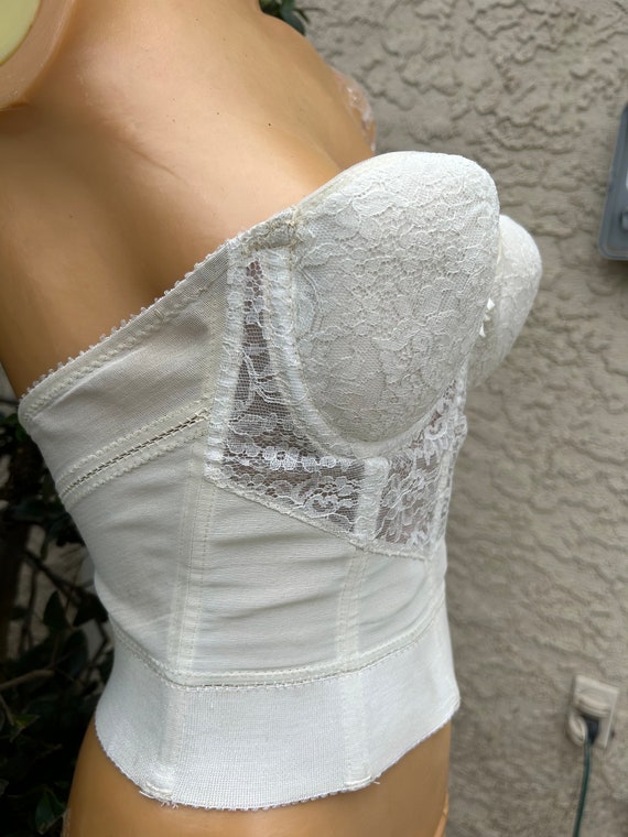 Vintage 1950s Jantzen Strapless Ivory Heavily Pad… - image 3