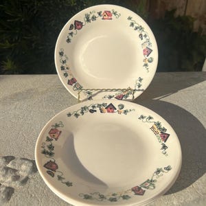4 Corelle Garden Home Pattern 6-3/4 “ Bread & Butter Plates
