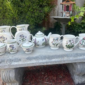 Portmeirion Botantic Garden Teekanne, Zucker, Milchkännchen, Tassen, Krug und Marmeladenglas einzeln Verkauft