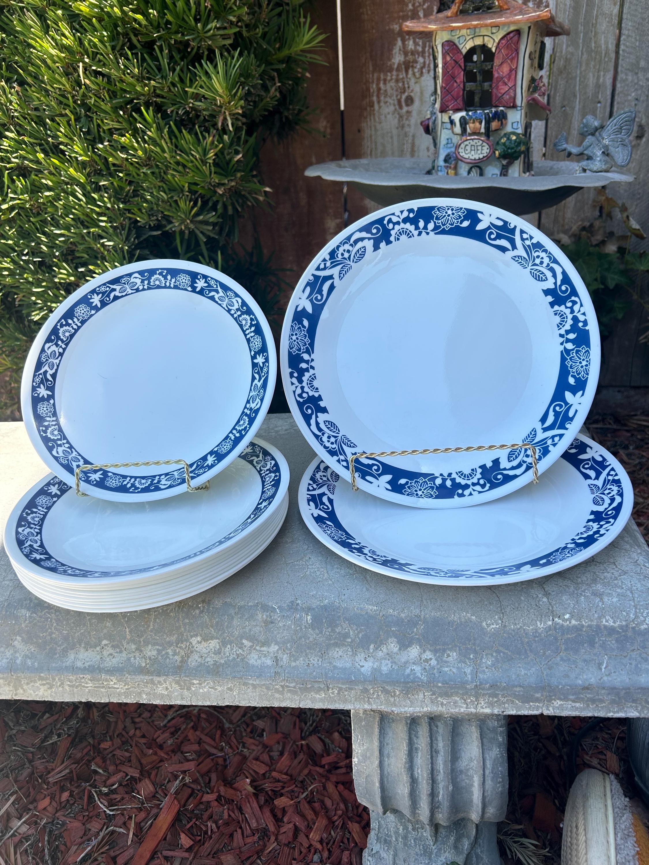 Vintage Corelle Old Town Blue Dinnerware – Replacement Plates & Pieces – Pressed Glass – Sold Individually (Pattern May Vary)