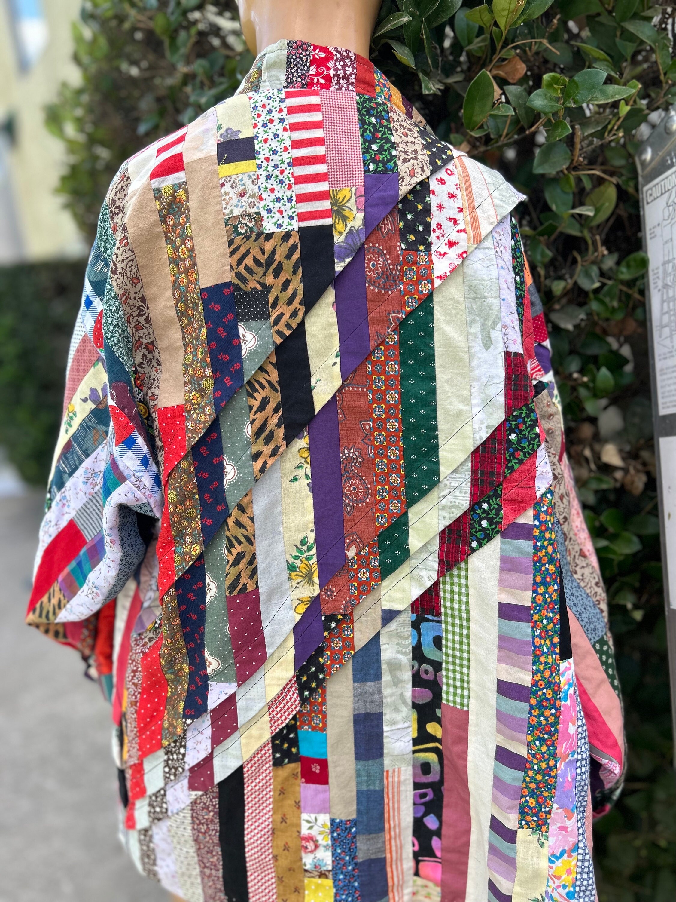 Vintage 1970s Hand Made Calicos Fabric Jacket .size Large Etsy