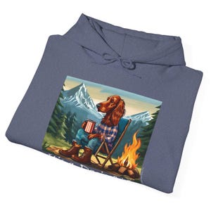 Irish Setter Dog Hoodie Camping - It&#39;s A Dog&#39;s Life Hooded Sweatshirt Funny Heartwarming Pullover Cute Dog Lover Gift Cozy Pet Owner Apparel