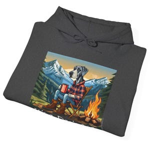 Great Dane Dog Hoodie Camping - It&#39;s A Dog&#39;s Life Hooded Sweatshirt Funny Heartwarming Pullover Cute Dog Lover Gift Cozy Pet Owner Apparel