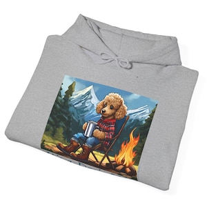 Poodle Dog Hoodie Camping - It&#39;s A Dog&#39;s Life Hooded Sweatshirt Funny Heartwarming Pullover Cute Dog Lover Gift Cozy Pet Owner Apparel
