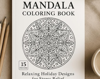 Libro para colorear de mandalas navideñas