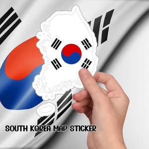 South Korea map sticker, gift for Koreans, Korean map, Korean decor, gift sticker, decor, gift for her, gift for him
