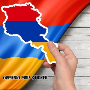 Pegatina de mapa de Armenia para álbumes de recortes y diarios, Decoración de viaje única, Pegatina de mapa de Armenia, Recuerdo personalizable para viajeros.