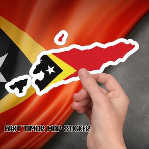 Adesivo de mapa de Timor Leste, perfeito para scrapbooking e decoração, adesivo do orgulho de Timor Leste, adorna seus itens com um design de mapa exclusivo.