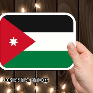 Jordan National Flag Sticker, Elegant Vinyl Decal, Jordan Flag Decal, Patriotic Vinyl Sticker.