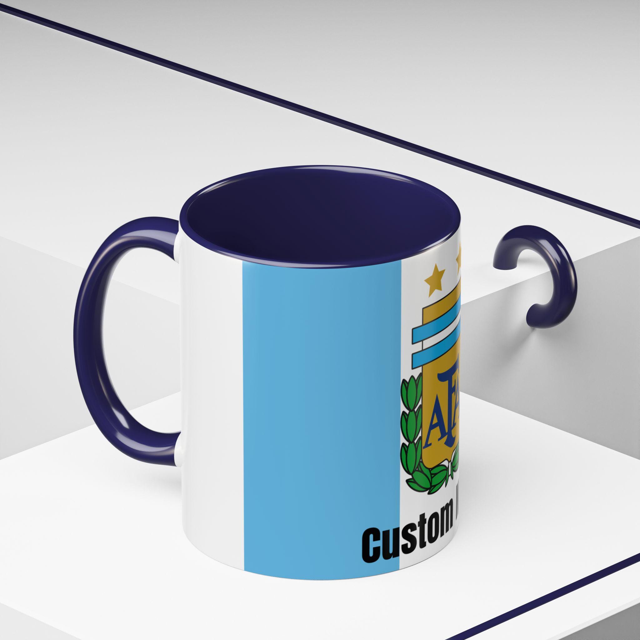 Mug Personnalisé Drapeau Argentine - Tasse Céramique 325 Ml Blanche, Design Moderne Et Personnalisable