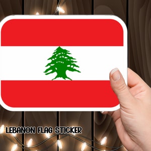 Lebanon Pride Decal, Perfect for Laptops, Patriotic Lebanon Flag Decal, Lebanese Flag Vinyl Sticker, Traveler&#39;s Must-Have.