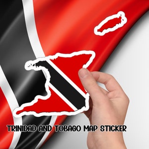 Sticker vinyle Trinité-et-Tobago, Sticker carte Island Vibes, Sticker carte des Caraïbes, Sticker carte Trinité-et-Tobago.