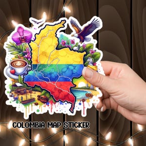 Vibrant Country Map Vinyl Decals - Perfect for Laptops, Water Bottles, Car Windows, Gift for Travelers, Art Lovers, Pride Decor