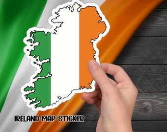 Ireland map sticker, Irish stickers, Irish gifts, Irish map, Irish decoration, sticker for gifts, Decoration, Ireland patch sticker
