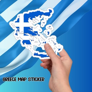 Griechenland Karte Aufkleber, Griechenland Geschenk, Griechenland Karte, Griechenland Dekoration, Geschenkaufkleber, Dekoration, Geschenk für Sie, Geschenk für Ihn