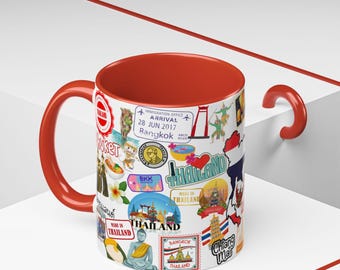 バンコク タイ お土産 マグカップ：象徴的なランドマークの陶器カップ