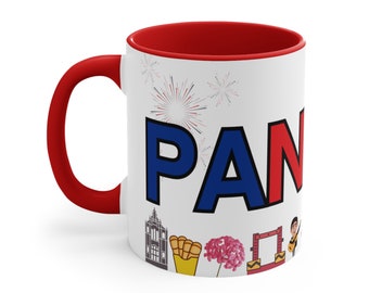Panama decorative coffee mug, coffee cup, gift mug for Panamanians, Panama patriotic mug, gift for him, gift for her