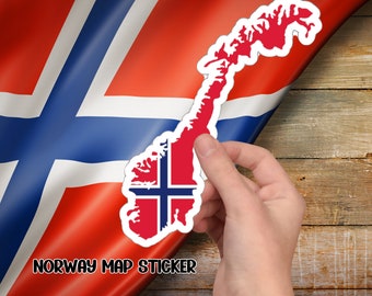 Norway map sticker, gift for Norwegians, Norway map, Norway decor, gift sticker, decor, gift for her, gift for him