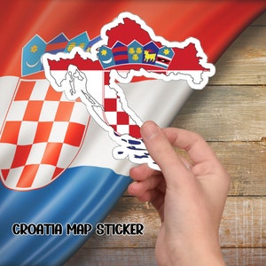 Croatia map sticker, gifts for Croatians, Croatian map, Croatian decoration, gift sticker, Decoration, Gift for her, Gift for him