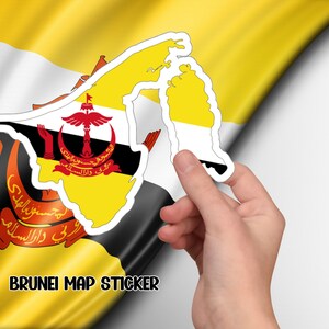 Sticker carte Brunei en vinyle, complément parfait à votre carnet de voyage ou album, Sticker carte Brunei, sticker inspiré des voyages pour ordinateur portable.