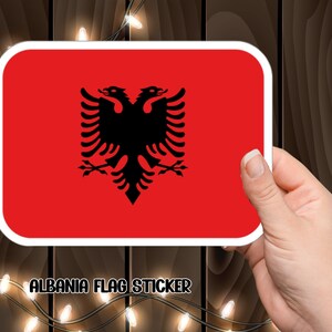 Pegatina de la bandera albanesa, calcomanía patriótica para computadora portátil, pegatina del orgullo albanés, calcomanía de vinilo para parachoques, tableta, maleta.