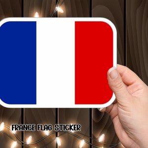 Frankreich-Flaggen-Aufkleber für Reisende und Frankophile, Frankreich-Flaggen-Vinyl-Aufkleber für Laptops, Reiseaufkleber.