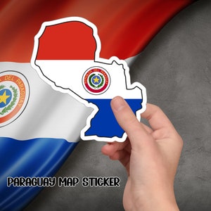 Paraguay map sticker, gift for Paraguayans, Paraguay map, Paraguayan decoration, gift sticker, decoration sticker, laptop sticker.