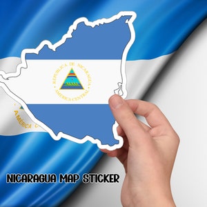 Nicaragua-kaartsticker, cadeau voor Nicaraguanen, kaart van Nicaragua, Nicaraguaanse decoratie, cadeausticker, decoratiesticker, laptopsticker.
