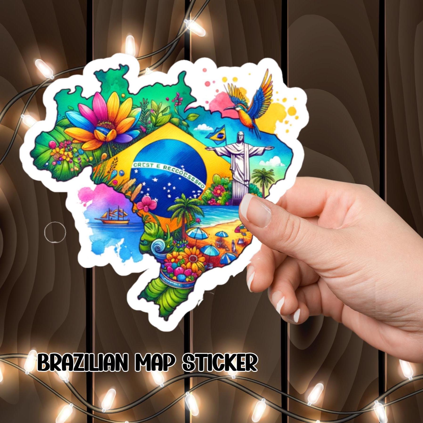 Brazilian Map Vinyl Decal: Travel Sticker, Laptop/car Decor - Etsy