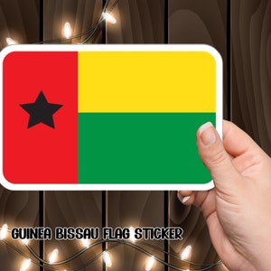 Guinea Bissau Flag Kiss-Cut Stickers, Vinyl Sticker, Colorful Flag Decal, Patriotic Guinea Bissau Flag Sticker.