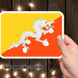 Bhutan Flag Vinyl Sticker: Travel Enthusiast Decal