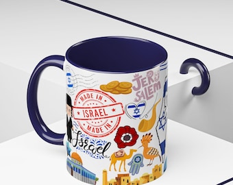 Taza de café con temática de Israel, regalo judío, recuerdo de Oriente Medio
