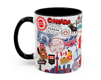 Canada Coffee Mug: Maple Leaf & Flag Design - Toronto Souvenir - Etsy  Ireland