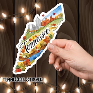 Tennessee Kiss-Cut Stickers, Travel Stickers, State Sticker, Laptop Decal, Scrapbook Supplies, Wanderlust Gift