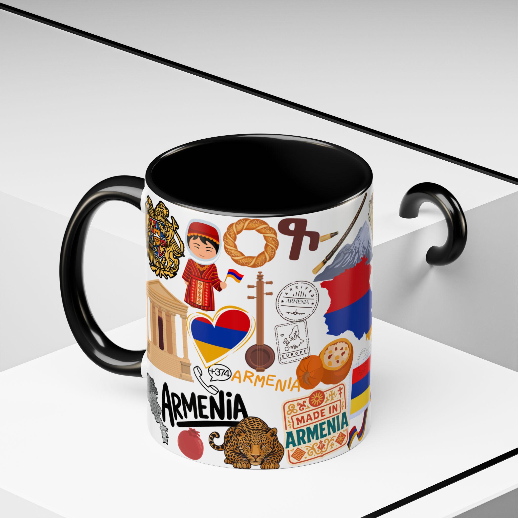 Six tasses à café arménien, set de tasses peinte à la main