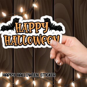 Straszny sezon, naklejka „Wesołego Halloween” do dekoracji świątecznych, dodaj odrobinę radości do swoich dekoracji na Halloween za pomocą jednej naklejki „Wesołego Halloween”.