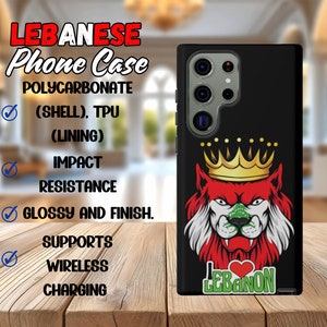 Lebanese Flag Phone Case: Impact Resistant, Glossy Finish