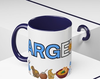 Argentina Coffee Mug: Two-Tone Decorative Souvenir Cup