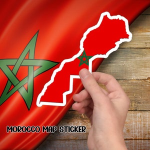 Sticker carte du Maroc, cadeau pour les Marocains, carte du Maroc, déco marocaine, sticker cadeau, déco, cadeau pour elle, cadeau pour lui