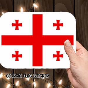 Adesivo in vinile con bandiera dello stato della Georgia, decalcomania per laptop o pianificatore, adesivo con bandiera dell'orgoglio della Georgia, decalcomania lucida per telefono, tablet o skateboard.