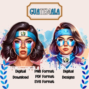 Guatemalan Girls in SVG, PNG, PDF, Guatemalan Pride, Digital Clipart Download, Guatemala Girls, Latina Clipart, Guatemala.