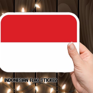 Indonesian Flag Decal, Patriotic Vinyl Sticker, Indonesia Pride Sticker, Laptop Vinyl Decal.
