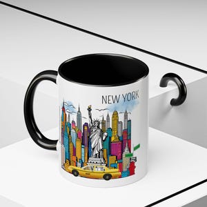 New York Coffee Mug, NYC Travel Cup, &quot;You Are Here&quot; Mug, Empire State Building Mug, Big Apple Souvenir Drinkware, Skyline Travel Gift Cup